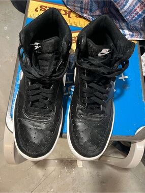 Nike Black High-Top Sneakers with White Soles and Nike Logo size 11